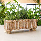 Provence Rattan Rectangular Planter - Whitewash