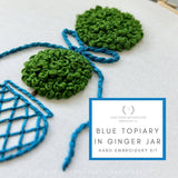Blue Topiary in Ginger Jar Hand Embroidery Kit -