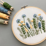 Meadow in Blue & Yellow Beginner Embroidery Kit -