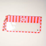 Sicily Stripes Pink Mahjong Tile Keeper Pouch
