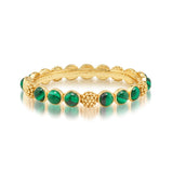 Berry Gem Hinged Bangle - Malachite