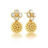 Berry Clover Drop Earrings, MOP