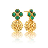 Berry Clover Drop Earrings - Malachite