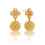 Berry Clover Drop Earrings - Gold