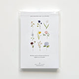 Garden flowers tea towel