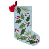 Holly w/Tassel & Poms Stocking
