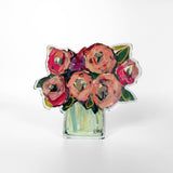 Blush and Blue Acrylic Floral