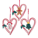 Candycane Heart Claydough Ornament