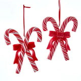 Candycane Crisscross with Bow Ornament