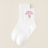 Sorority Embroidered Crew Socks