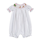 Santa's Sleigh Smocked Pima Bishop Bubble Girl