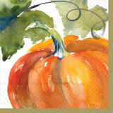 Watercolor Harvest Pumpkins Beverage Napkin