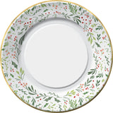 Festive Greenery Paper Dinner Plate