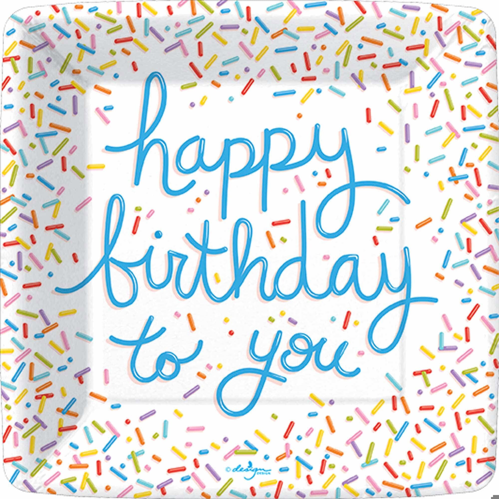 Birthday Sprinkles Paper Dessert Plate