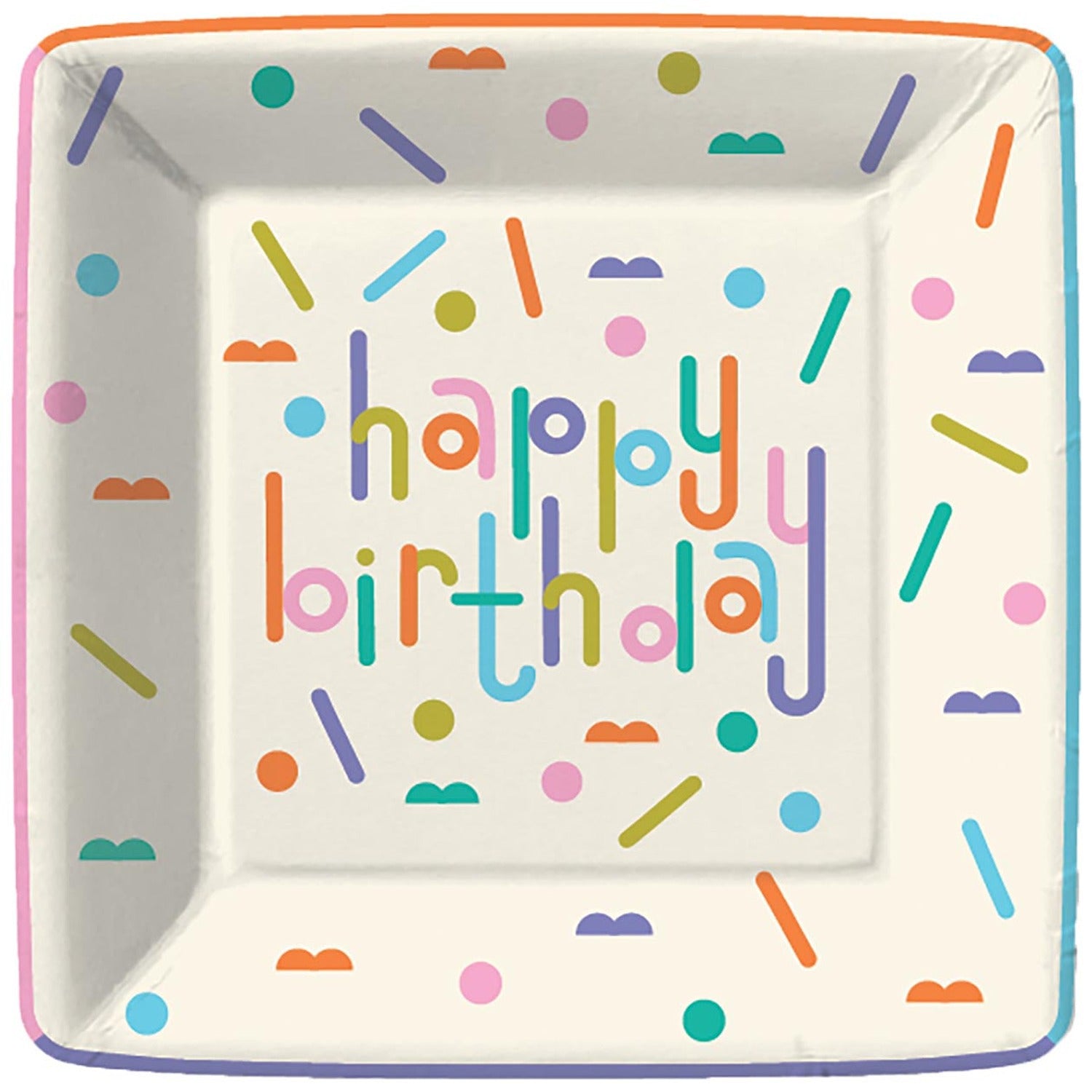 Dashes and Dots Paper Dessert Plate