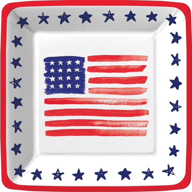 Star Spangled Paper Dessert Plate