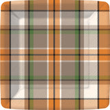 Proper Plaid-Pumpkin Paper Dessert Plate