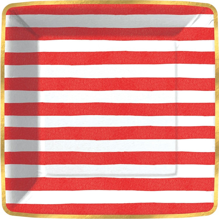Bold Strokes-Red Paper Dessert Plate