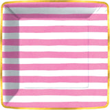 Bold Strokes-Pink Paper Dessert Plate