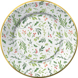 Festive Greenery Paper Dessert Plate