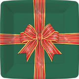 Bow-Tied Holiday Paper Dessert Plate
