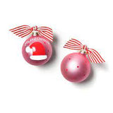 1st Christmas Hat Ornament Pink
