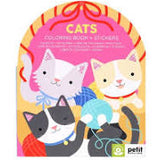Cats Coloring Book + Stickers