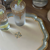 Florentino Baroque Wooden Charger/Tray, Villa Blue - NEW