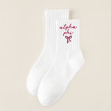 Sorority Embroidered Crew Socks