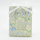 Mini Hand-Marbled Picture Frame Ornament | Seaglass Peacock