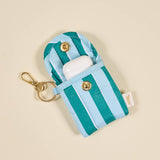 Sicily Stripes Teal Puffy Earbud Case