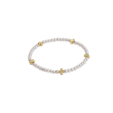 Signature Cross Small Pearl Pattern 3mm Bead Bracelet Gold
