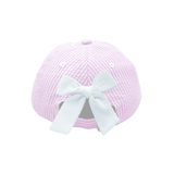 Pink Seersucker Football Bow Baseball Hat