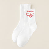 Sorority Embroidered Crew Socks