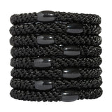 Black Grab & Go Ponytail Holders - Set of Eight