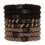 Toffee Grab & Go Ponytail Holders - Set of Eight