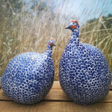 Matte Blue Spotted White Guinea Fowl