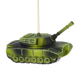 Glass Green Tank Ornament