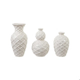 White Basket Weave Vase