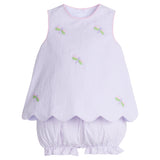 Dragonfly Embroidered Bow Back Bloomer Set