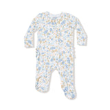 Sweet Rose Calico 2 Way Zipper Ruffle Back Footie