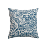 Blue and White Cotton Printed Pillow