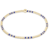 Gameday Hope Joy Pattern 2mm Bead Bracelet Blue