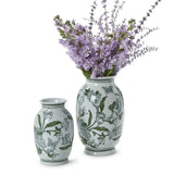 Green & White Chinoiserie Vase