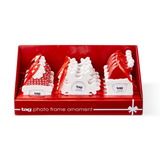 Red & White Photo Frame Ornament