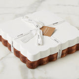 Scalloped Appetizer Cheese Board White/Natural S/2