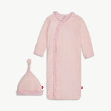 Pin Dot Pink Gown + Hat Set