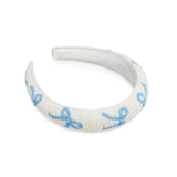 Blue Beaded Bows Headband