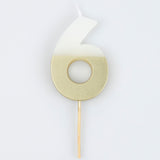 Gold Dipped Number Candle