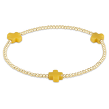 Signature Cross Gold 2mm Bead Bracelet Canary